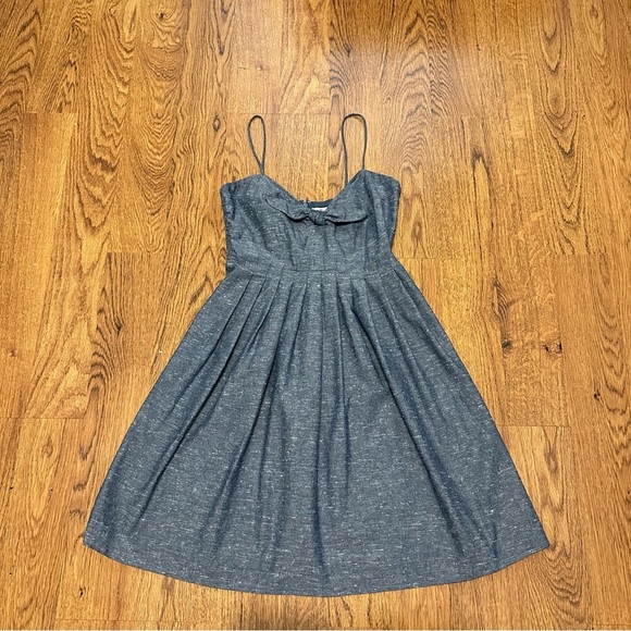 Madewell Blue Chambray Tie Front cutout cami sleeveless front tie dress size 0 - Picture 4 of 11